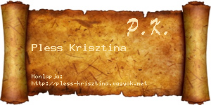 Pless Krisztina névjegykártya